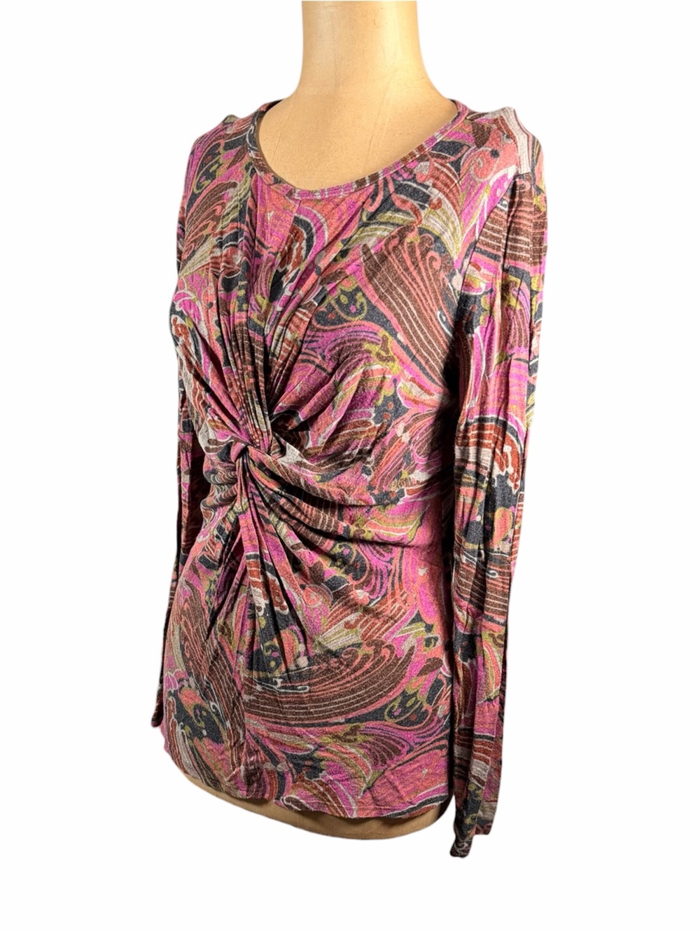 TRINA TURK Graphic Ruched Long Sleeve